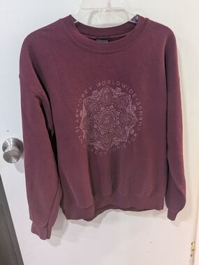 Obey Maroon Graphic Crewneck Sweater